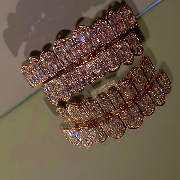 COPY - Rose gold baguette grillz set - Picture 5 of 8